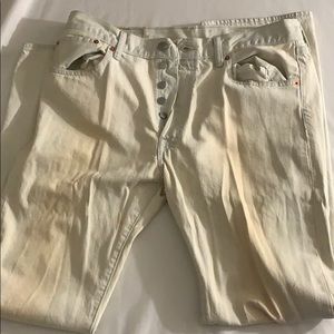 Levi 501 white denim jeans